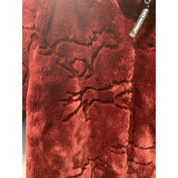RARE Shaved Silhouette Running Horses Black Mountain Outdoor Deep Pile Coat  Lg - Picture 4 of 16